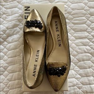 Anne Klein Kamy gold loafers